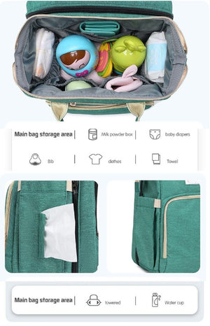 Huggles Pack™ Baby Portable Bed & Diaper Bag